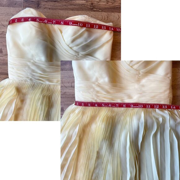 Light Yellow Strapless Corset Dress | Size 2 - Picture 7 of 9